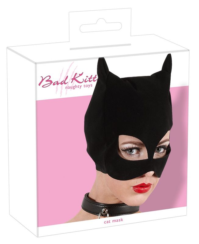 Bad Kitty - Cat Mask med åpne øyne - Sort