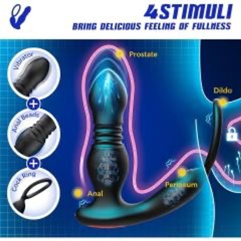 Thrusting prostatamassasjeapparat med fjernkontroll
