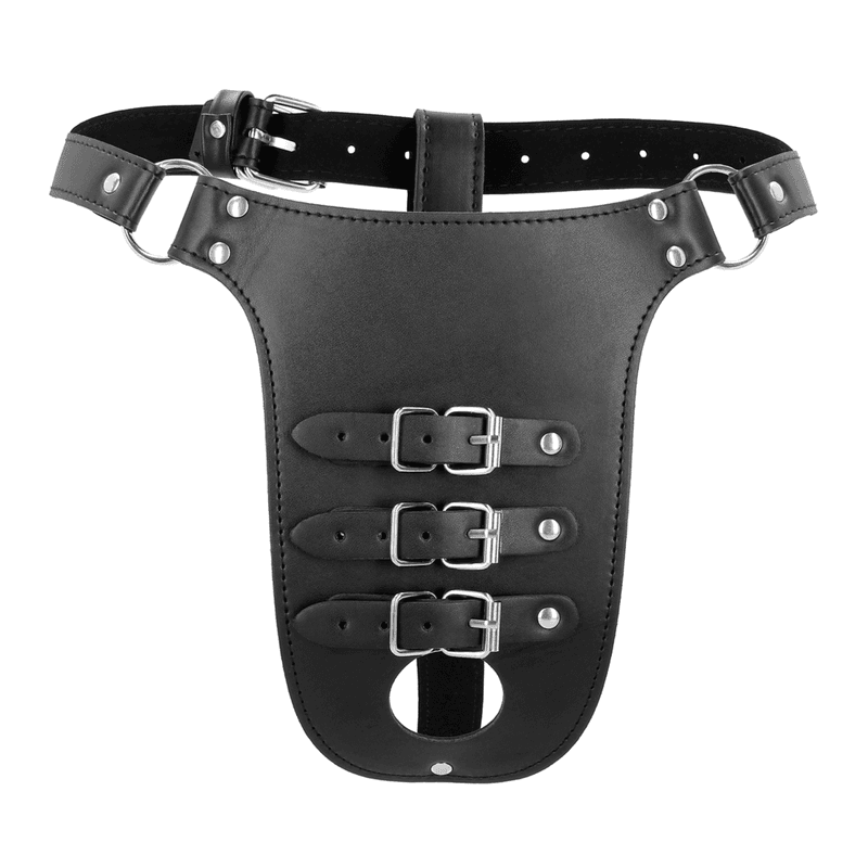 PU Leather Chastity Belt with Straps