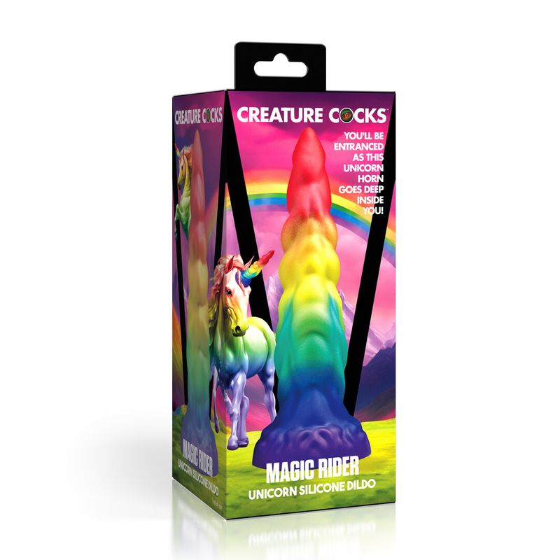 Creature Cocks - Magic Rider - Unicorn Silicone Dildo - Rainbow
