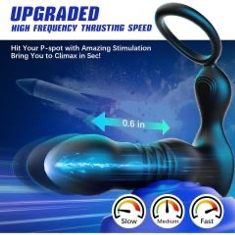 Thrusting prostatamassasjeapparat med fjernkontroll