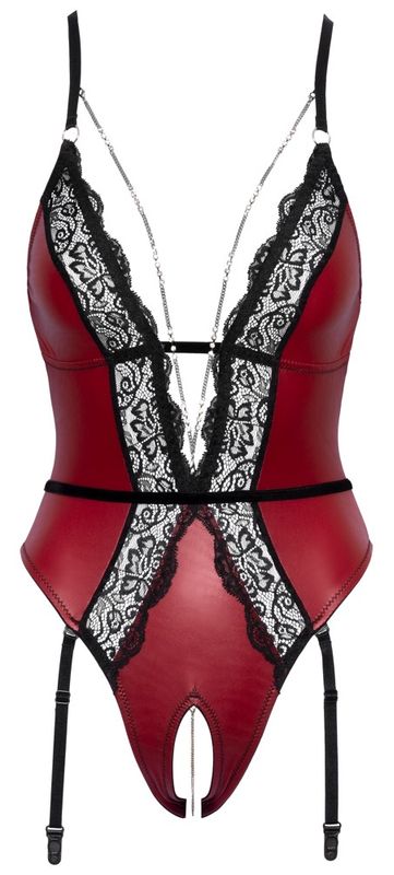 Abierta Fina - BODY Rød-svart-strass