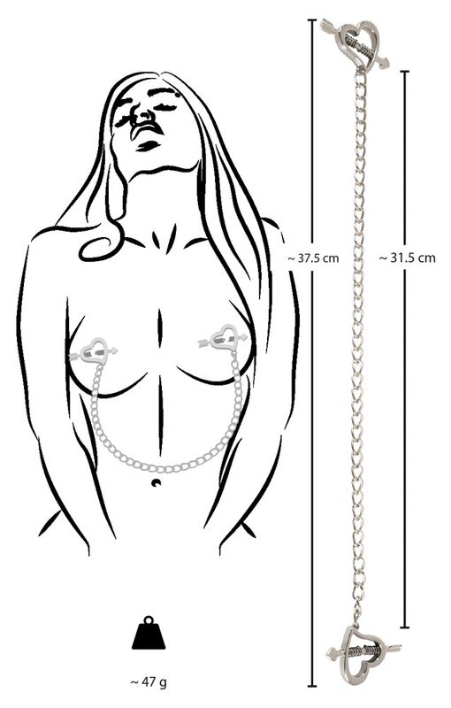BAD KITTY - Heart shaped nipple clamps